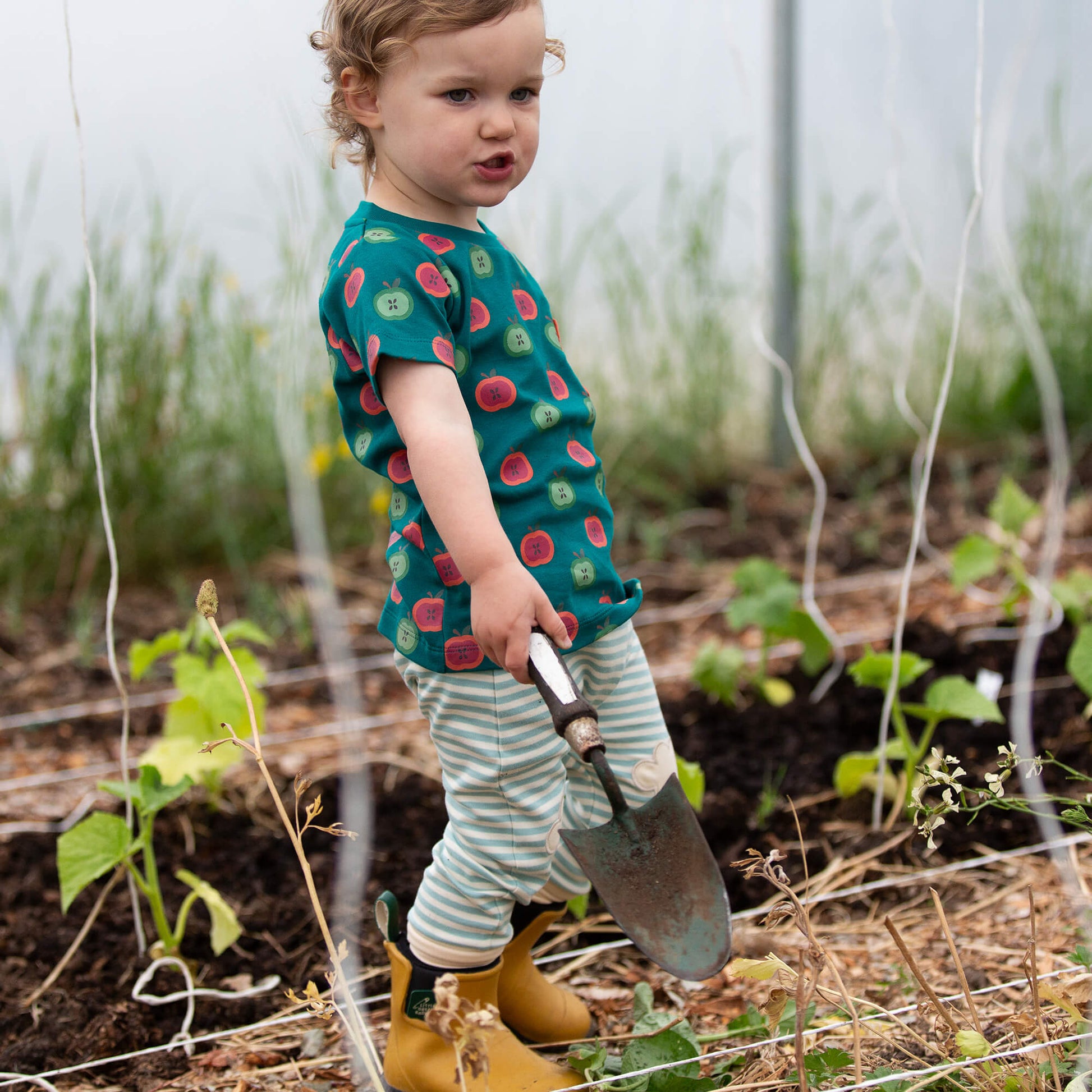 Apple Picking Organic T Shirt & Jogger Playset Blue / 18-24m