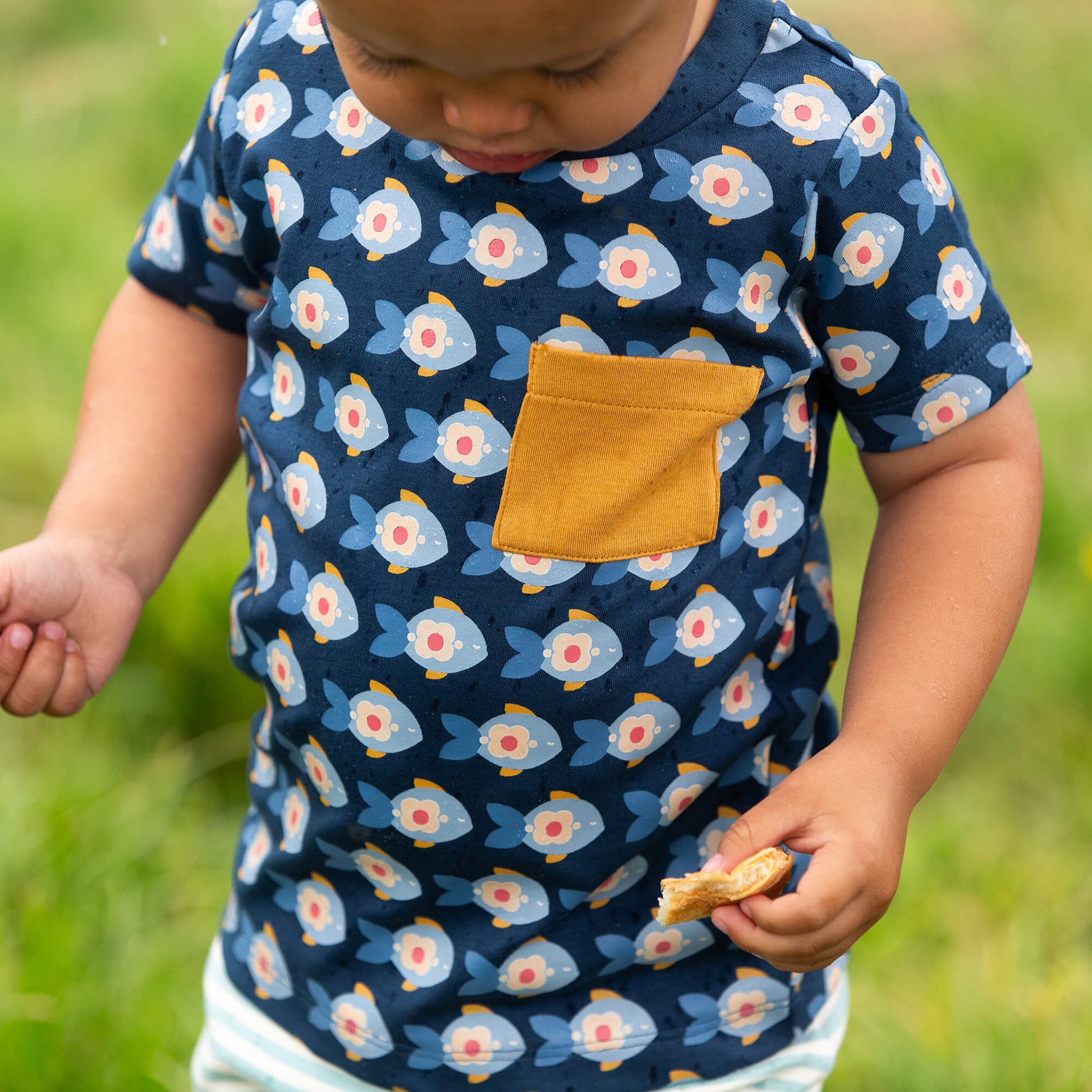 Little Fish Organic T Shirt & Jogger Playset Blue / 18-24m