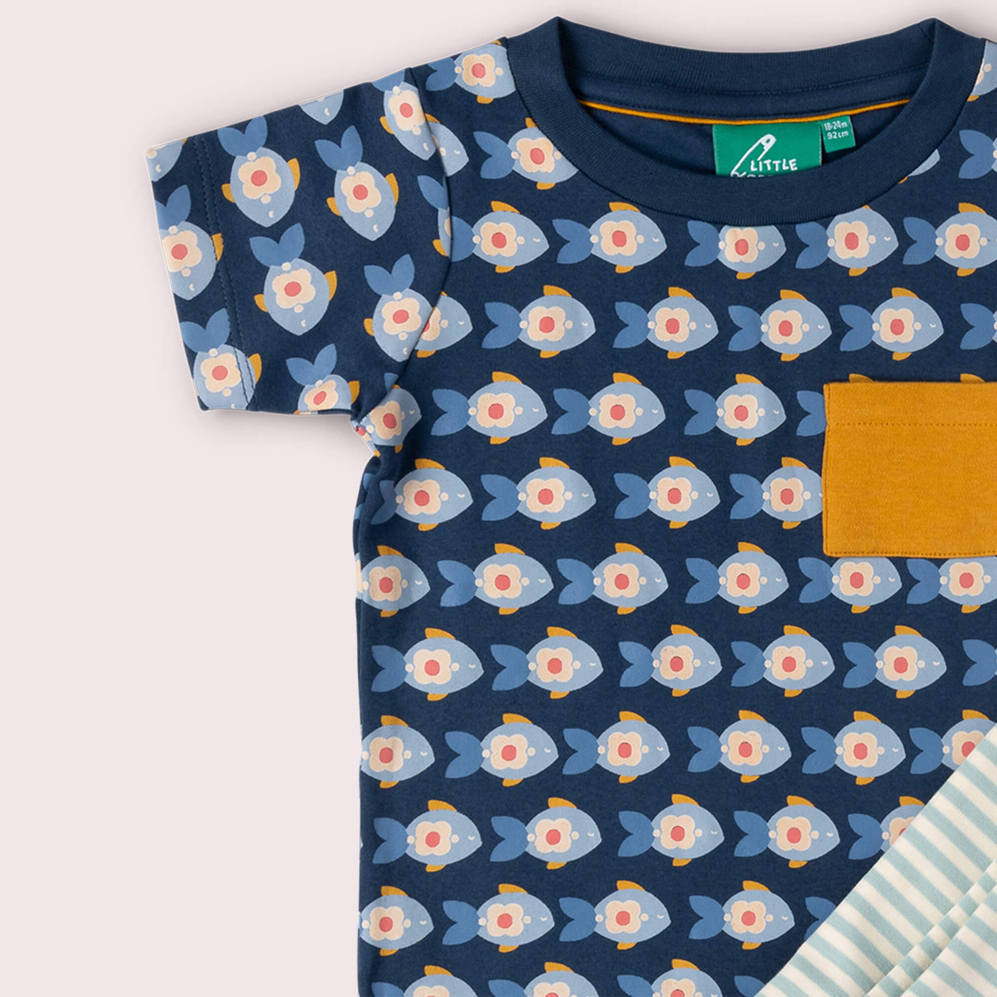 Little Fish Organic T Shirt & Jogger Playset Blue / 18-24m