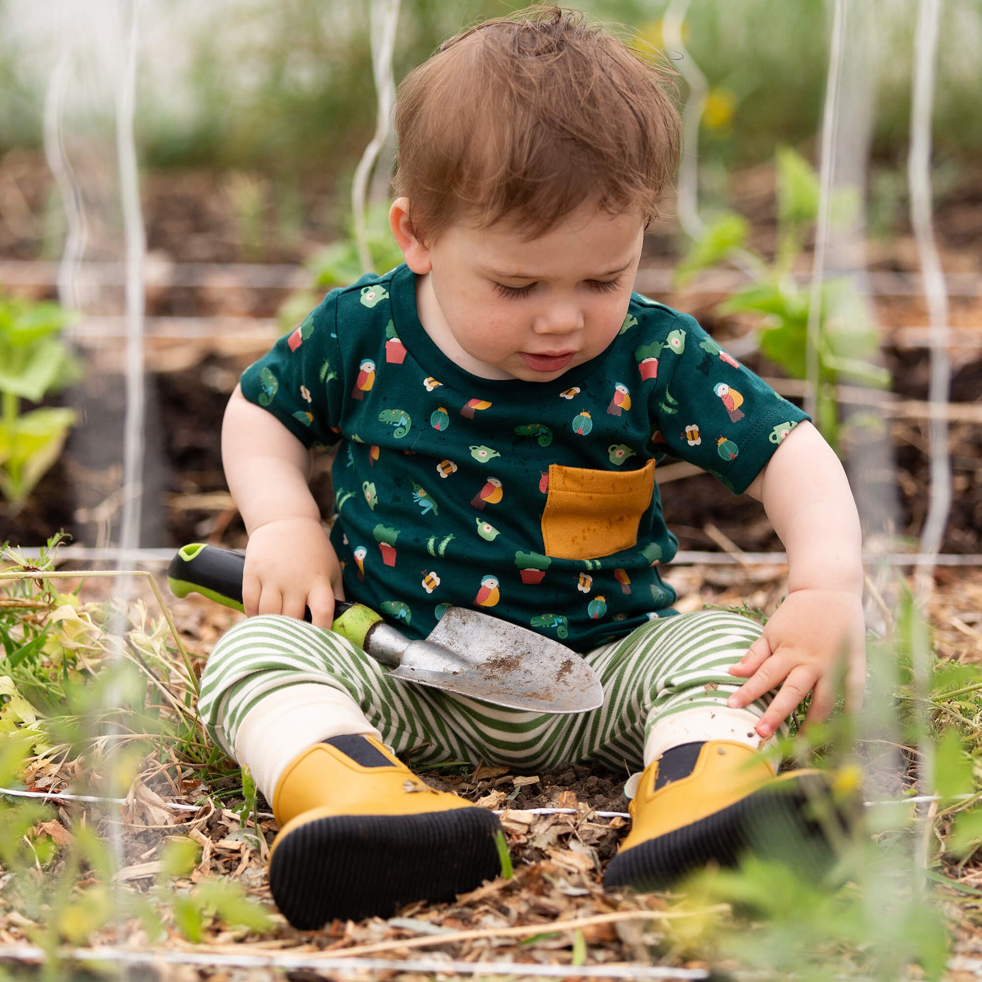 Spring Garden Organic T Shirt & Jogger Playset Green / 18-24m