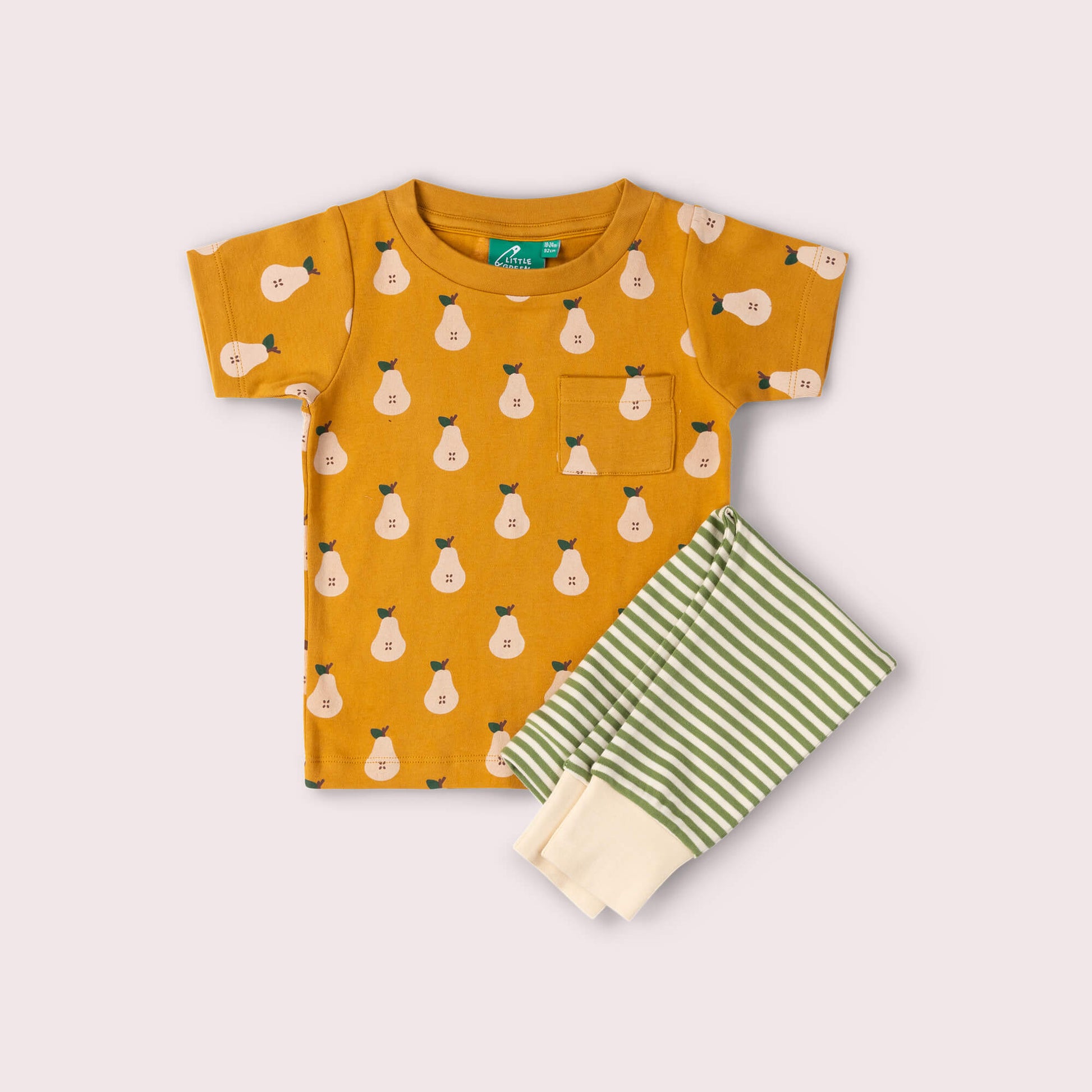 Summer Pears Organic T Shirt & Jogger Playset Gold / 18-24m