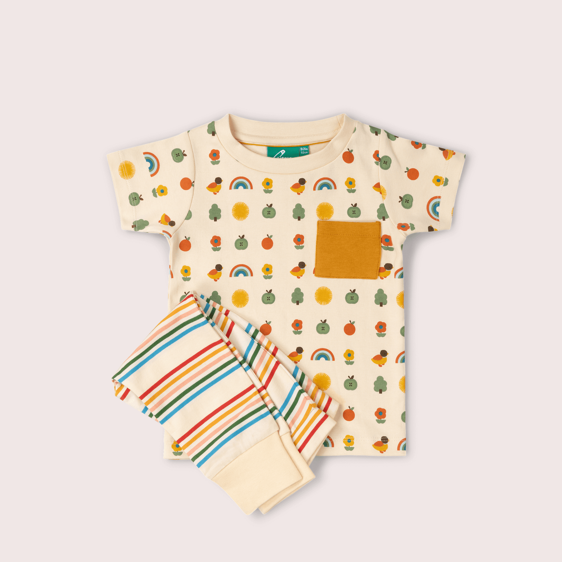 Vintage Rainbows Organic T Shirt & Jogger Playset MULTI / 18-24m
