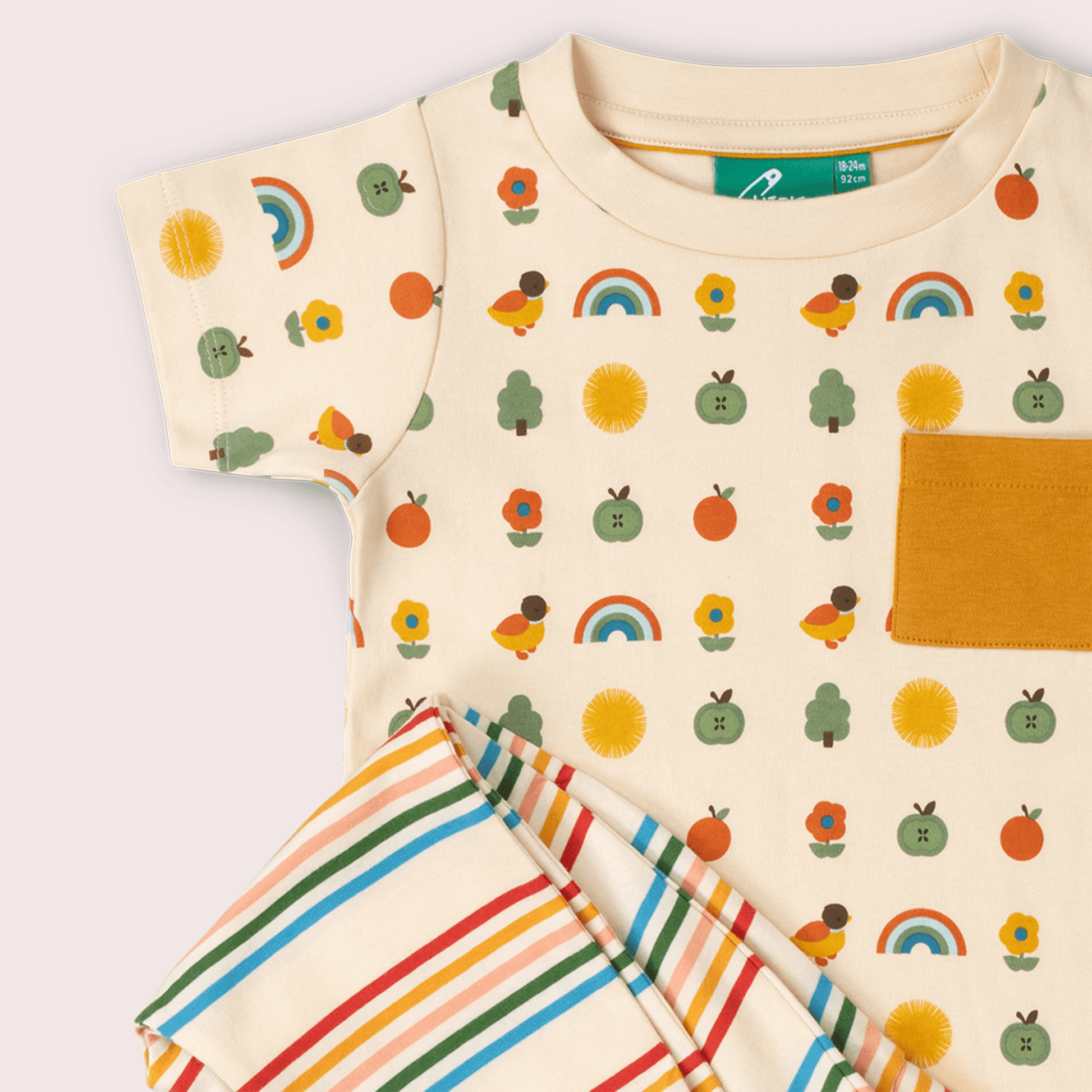 Vintage Rainbows Organic T Shirt & Jogger Playset MULTI / 18-24m
