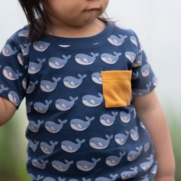 Singing Whales Organic T Shirt & Jogger Playset Blue / 18-24m