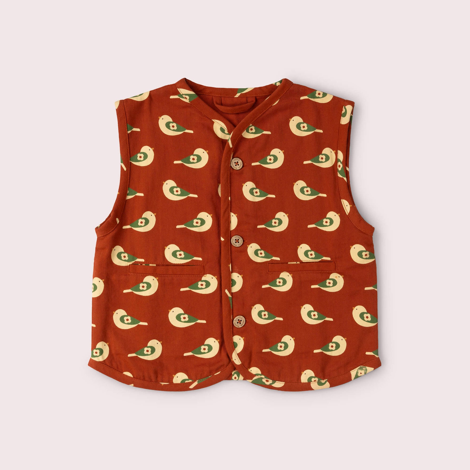 Spring Birds Spring Gilet Red / 18-24m