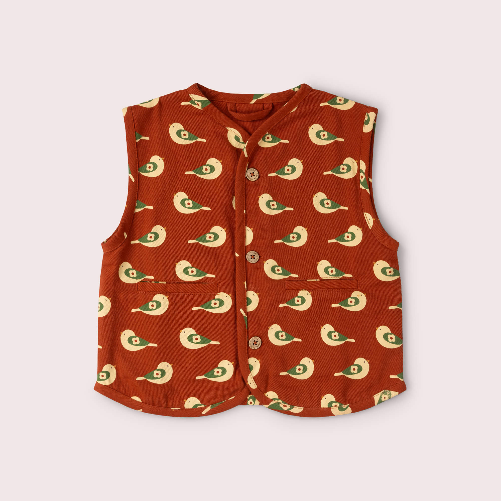 Spring Birds Spring Gilet Red / 18-24m
