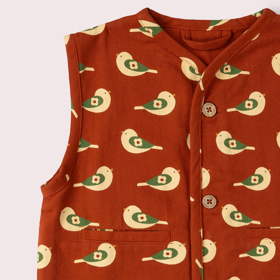 Spring Birds Spring Gilet Red / 18-24m