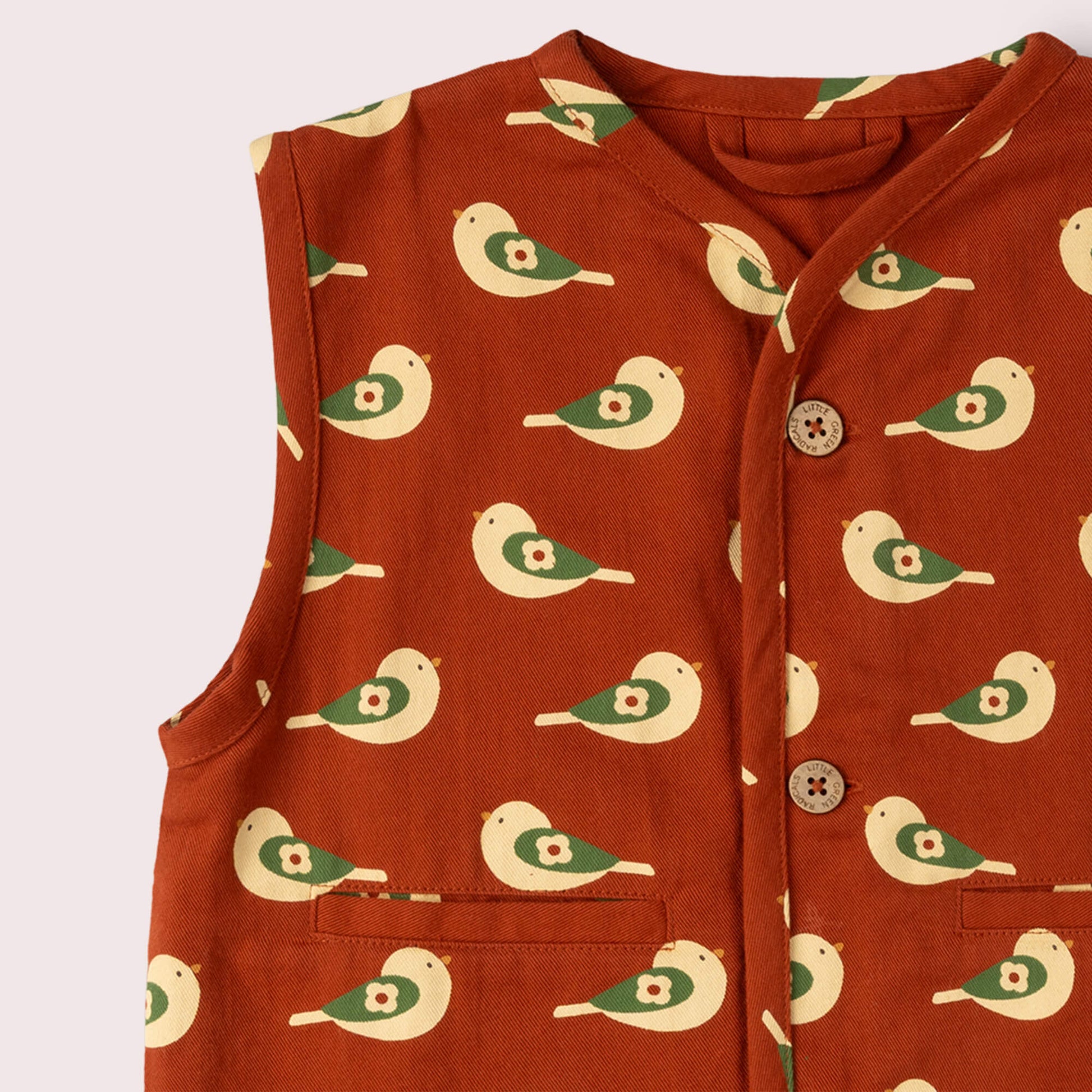 Spring Birds Spring Gilet Red / 18-24m