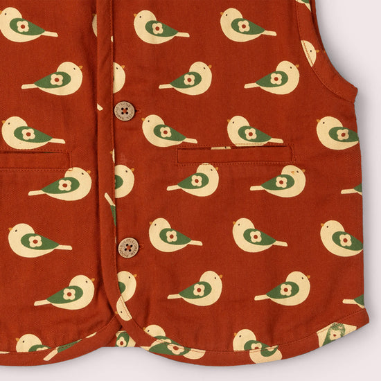 Spring Birds Spring Gilet Red / 18-24m