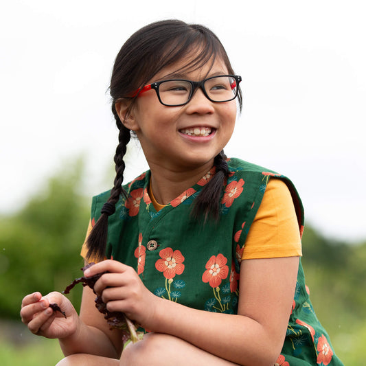 Orange Blooms Spring Gilet Green / 18-24m