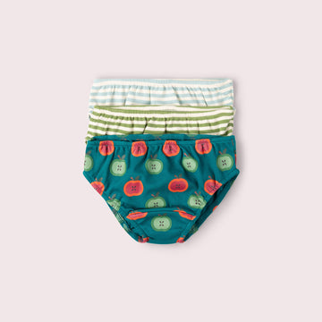 Apple Picking Organic Underwear Set 3 Pack Blue / 18-24m