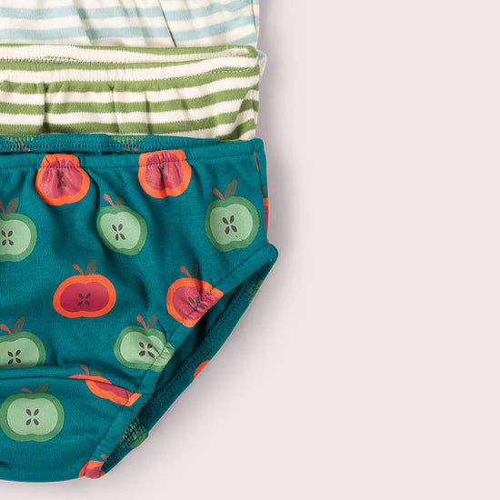 Apple Picking Organic Underwear Set 3 Pack Blue / 18-24m