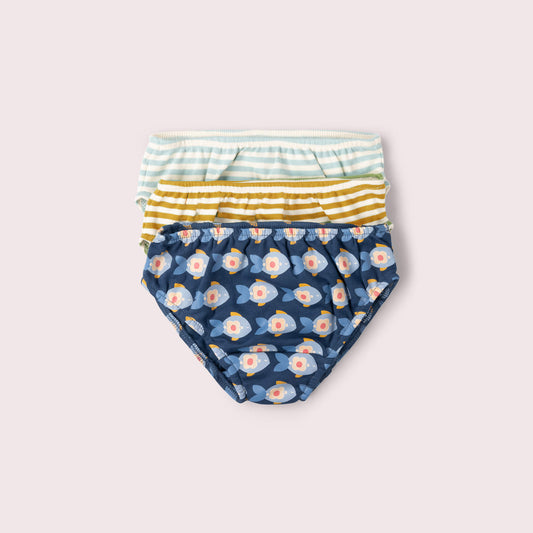 Little Fish Organic Underwear Set 3 Pack Blue / 18-24m