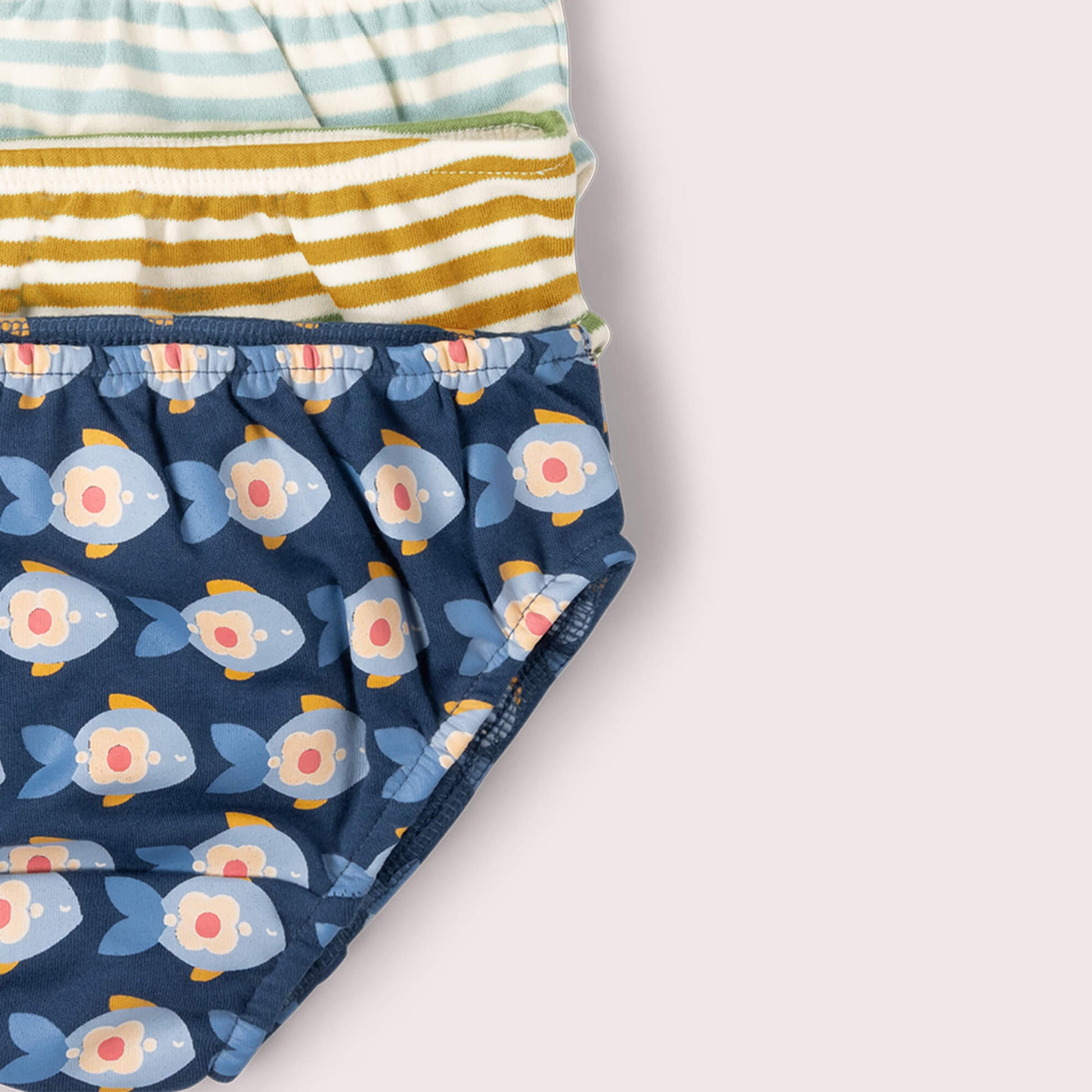 Little Fish Organic Underwear Set 3 Pack Blue / 18-24m