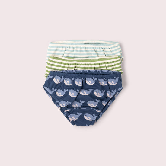 Singing Whales Organic Underwear Set 3 Pack Blue / 18-24m