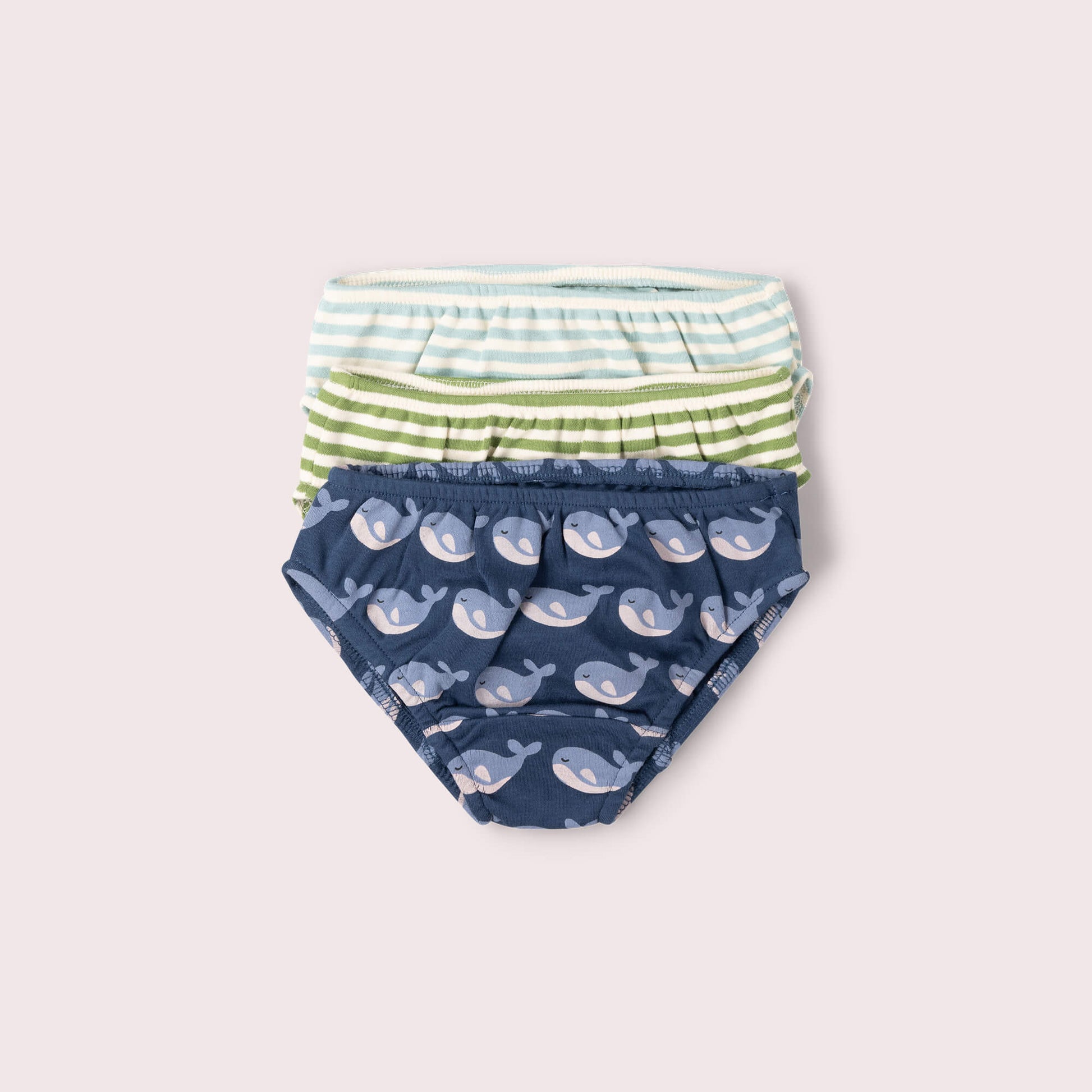 Singing Whales Organic Underwear Set 3 Pack Blue / 18-24m