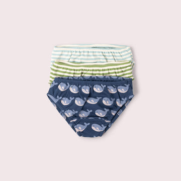 Singing Whales Organic Underwear Set 3 Pack Blue / 18-24m