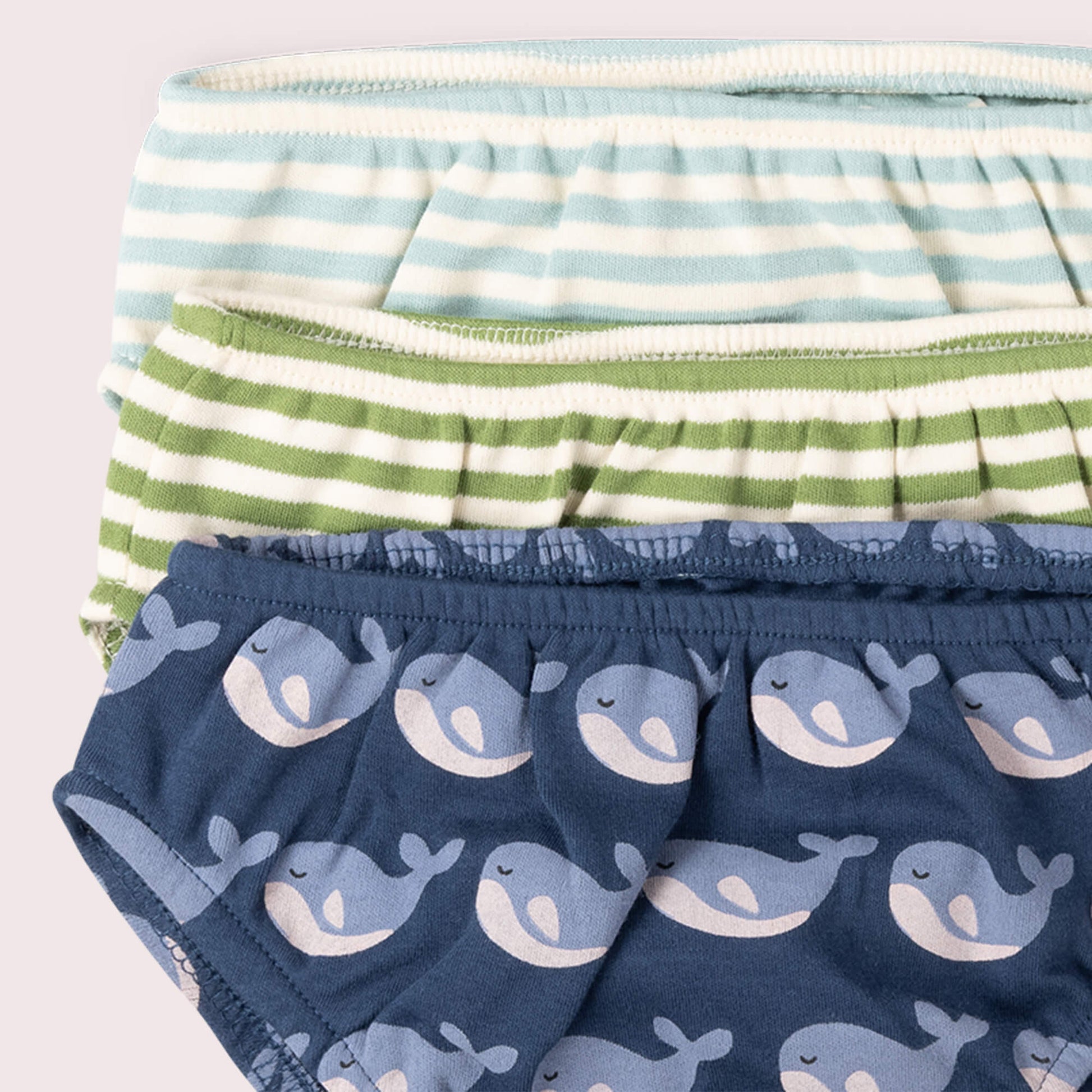 Singing Whales Organic Underwear Set 3 Pack Blue / 18-24m