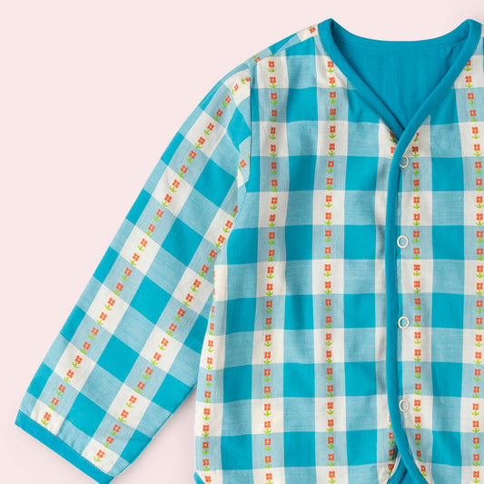 Blue Flowers Reversible Spring Jacket Blue / 18-24m