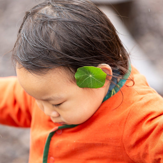 Orange Blooms Reversible Spring Jacket Green / 18-24m