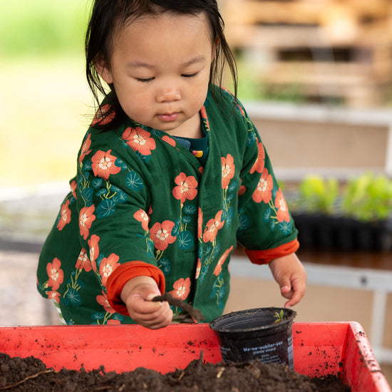 Orange Blooms Reversible Spring Jacket Green / 18-24m