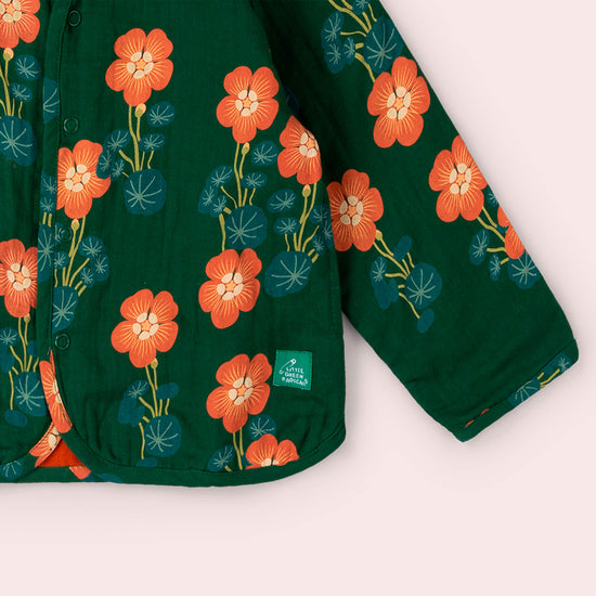 Orange Blooms Reversible Spring Jacket Green / 18-24m