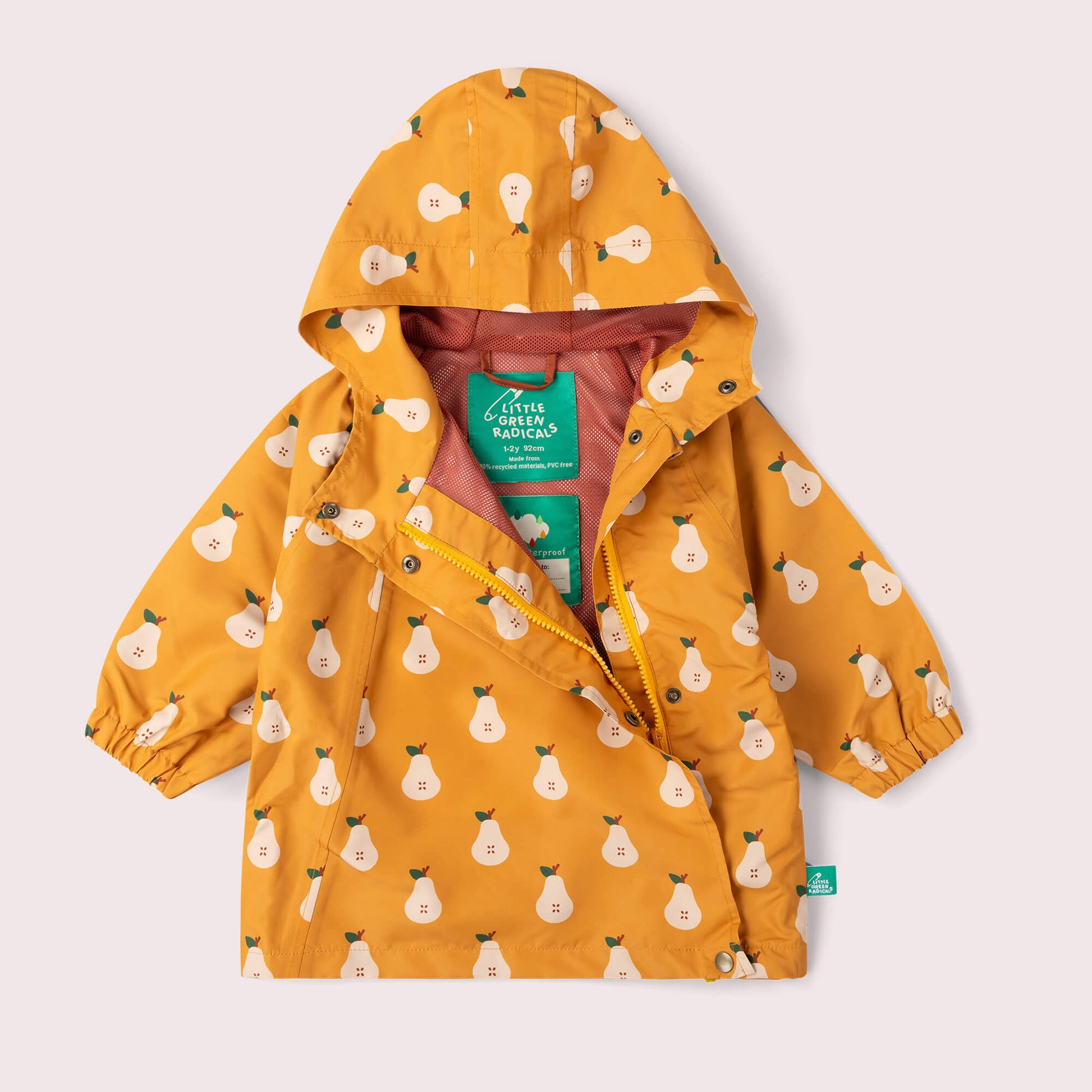 Summer Pears Recycled Waterproof Packaway Anorak Gold / 7-8y