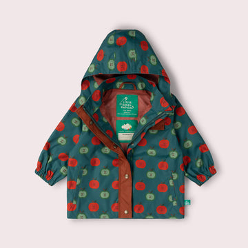 Apple Picking Recycled Waterproof Raincoat Blue / 7-8y