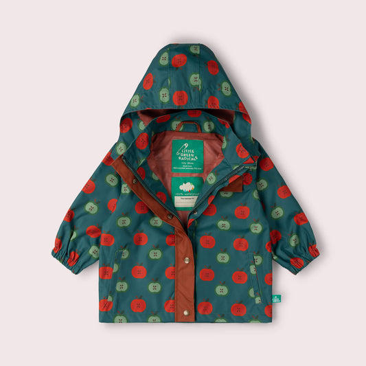 Apple Picking Recycled Waterproof Raincoat Blue / 7-8y