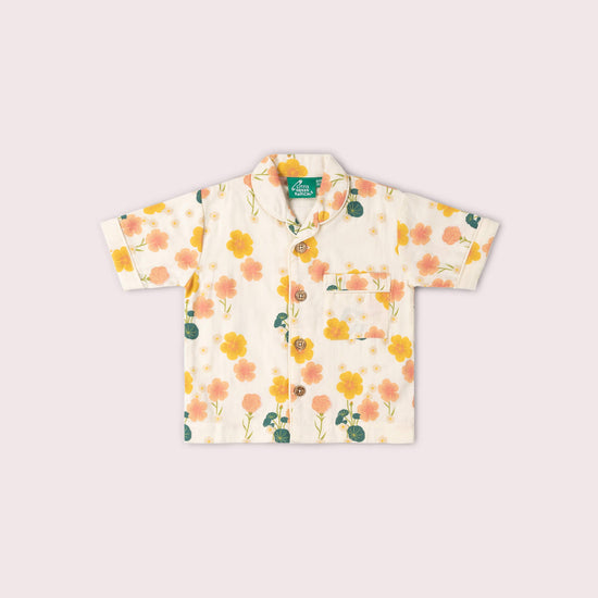 Flora Pyjama Shorts Set Cream / 18-24m