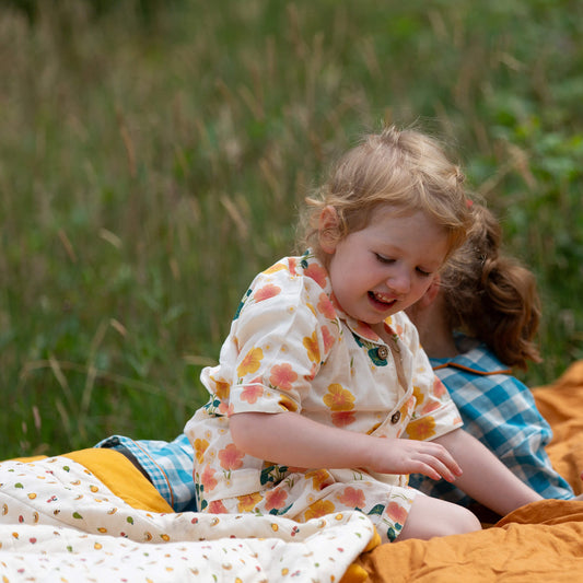 Flora Pyjama Shorts Set Cream / 18-24m