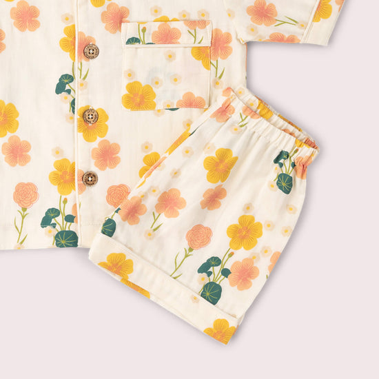 Flora Pyjama Shorts Set Cream / 18-24m
