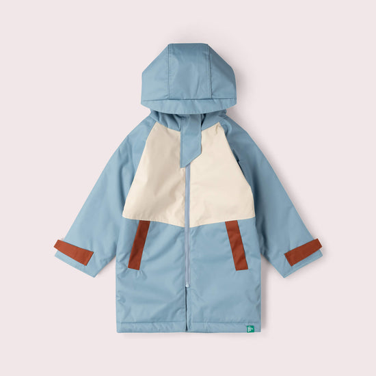 Hazy Blue Recycled Waterproof Robe Blue / 5-8y