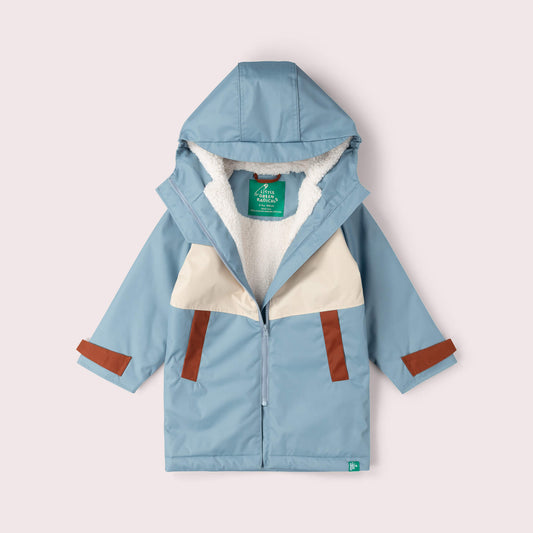 Hazy Blue Recycled Waterproof Robe Blue / 5-8y