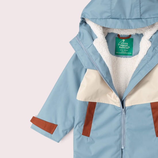 Hazy Blue Recycled Waterproof Robe Blue / 5-8y