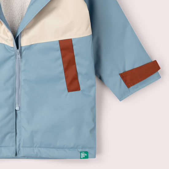 Hazy Blue Recycled Waterproof Robe Blue / 5-8y