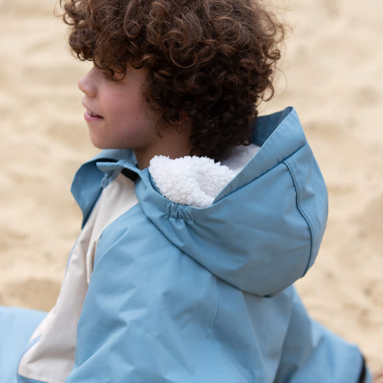 Hazy Blue Recycled Waterproof Robe Blue / 5-8y