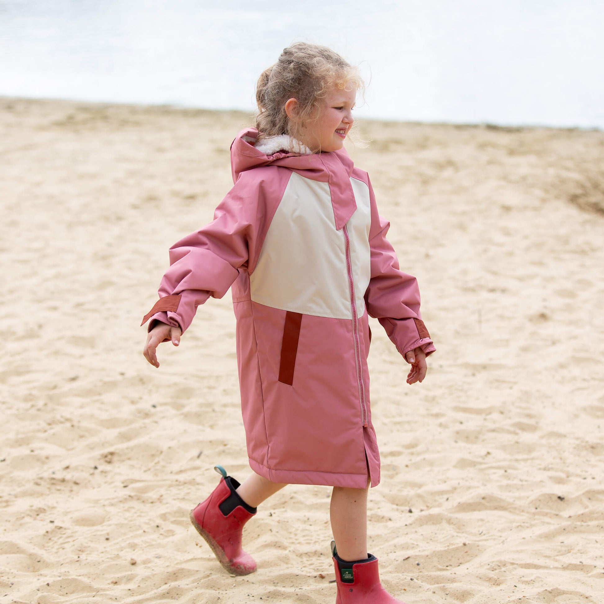 Soft Pink Recycled Waterproof Robe Pink / 5-8y