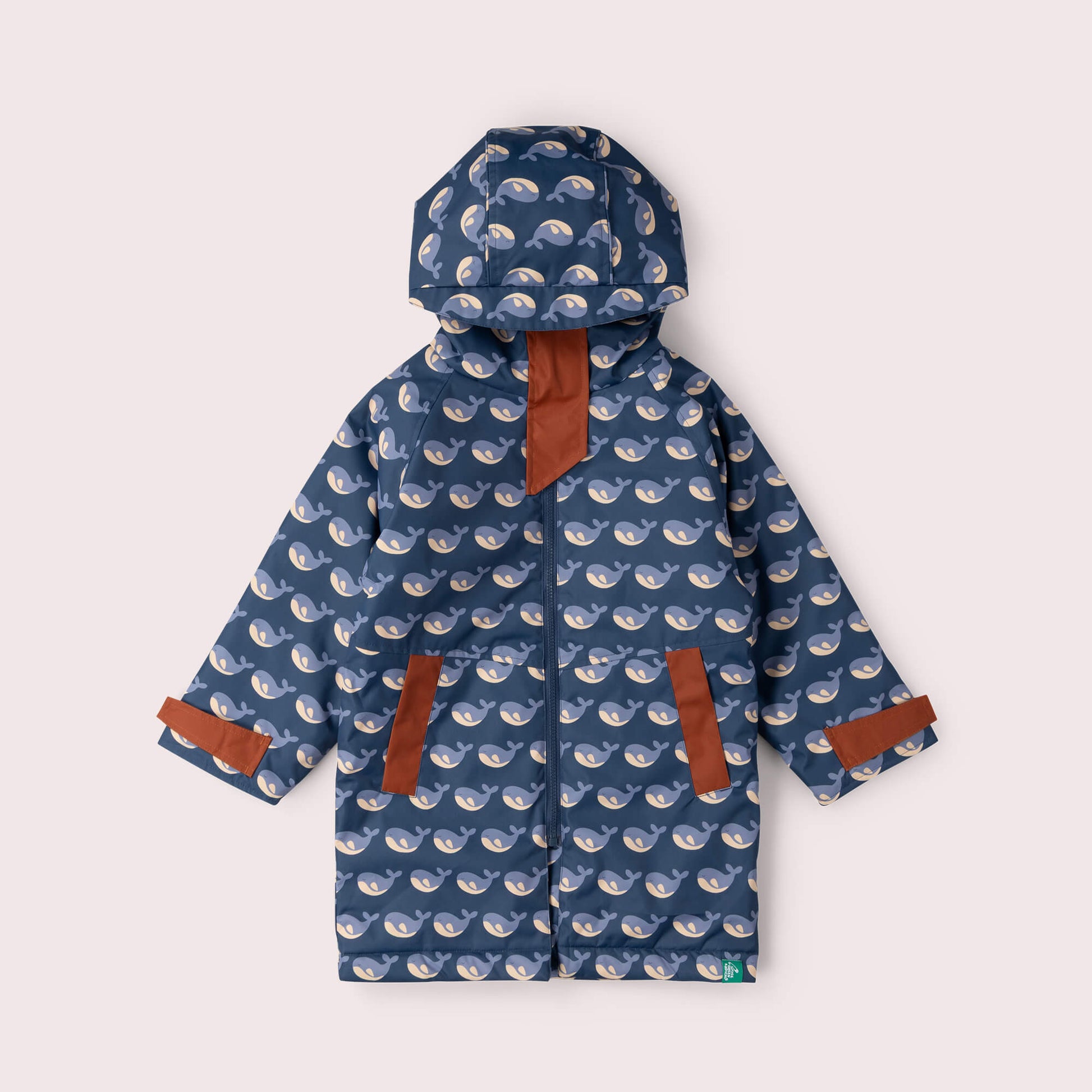 Singing Whales Recycled Waterproof Robe Blue / 5-8y