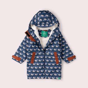 Singing Whales Recycled Waterproof Robe Blue / 5-8y