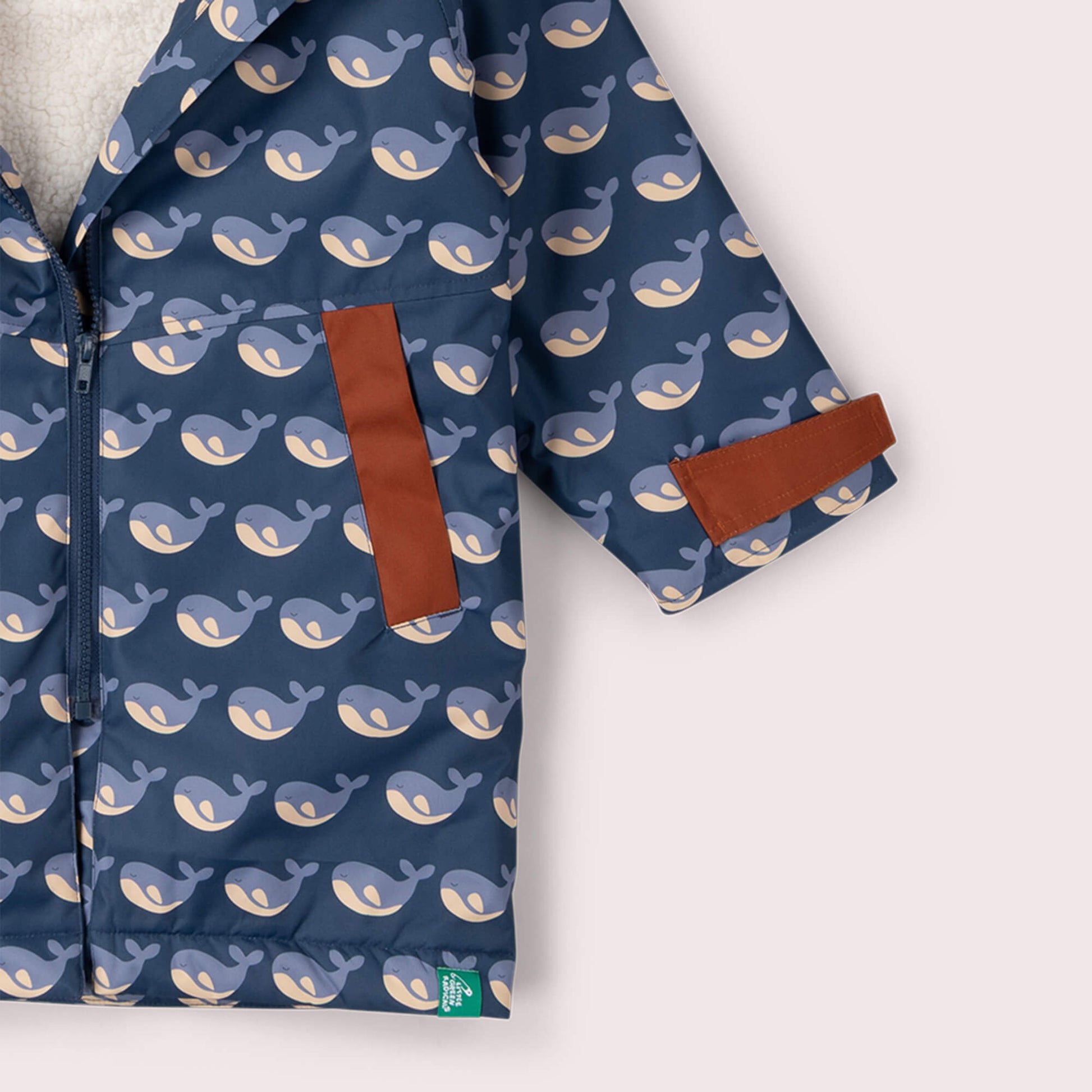Singing Whales Recycled Waterproof Robe Blue / 5-8y