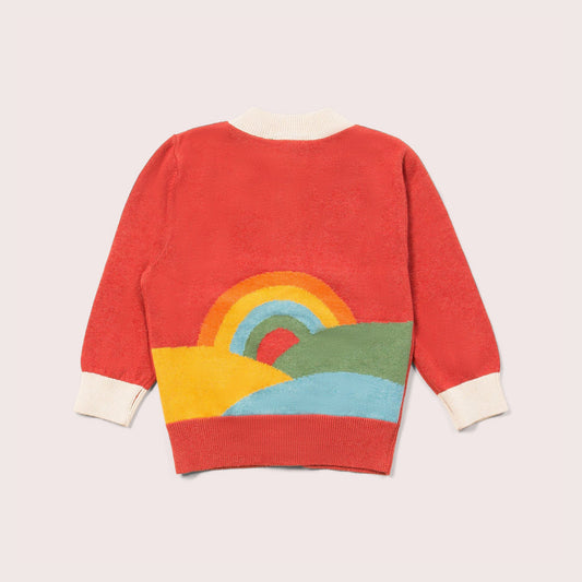 From One To Another Rainbow Design Knitted Cardigan