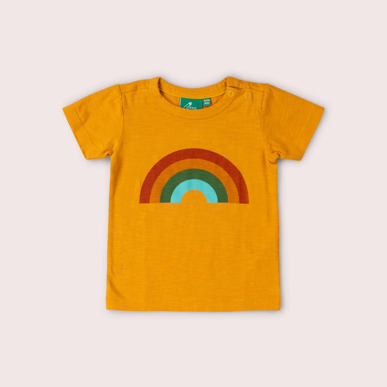 Golden Rainbow Short Sleeve Popper T Shirt Gold / 2-3y