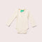 Oatmeal Ribbed Long Sleeve Organic Baby Bodysuit