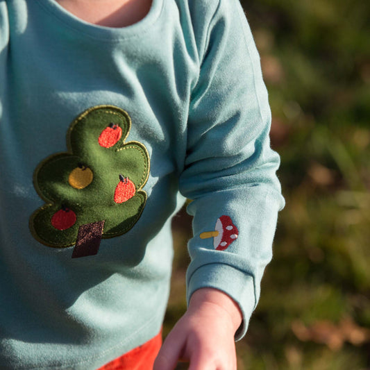 Apple Tree Applique Long Sleeve T-Shirt