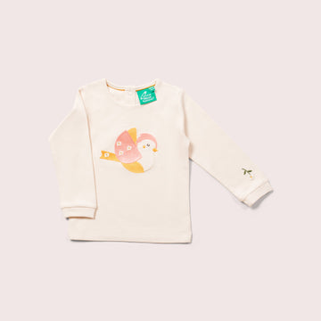 Autumn Bird Applique Long Sleeve T-Shirt