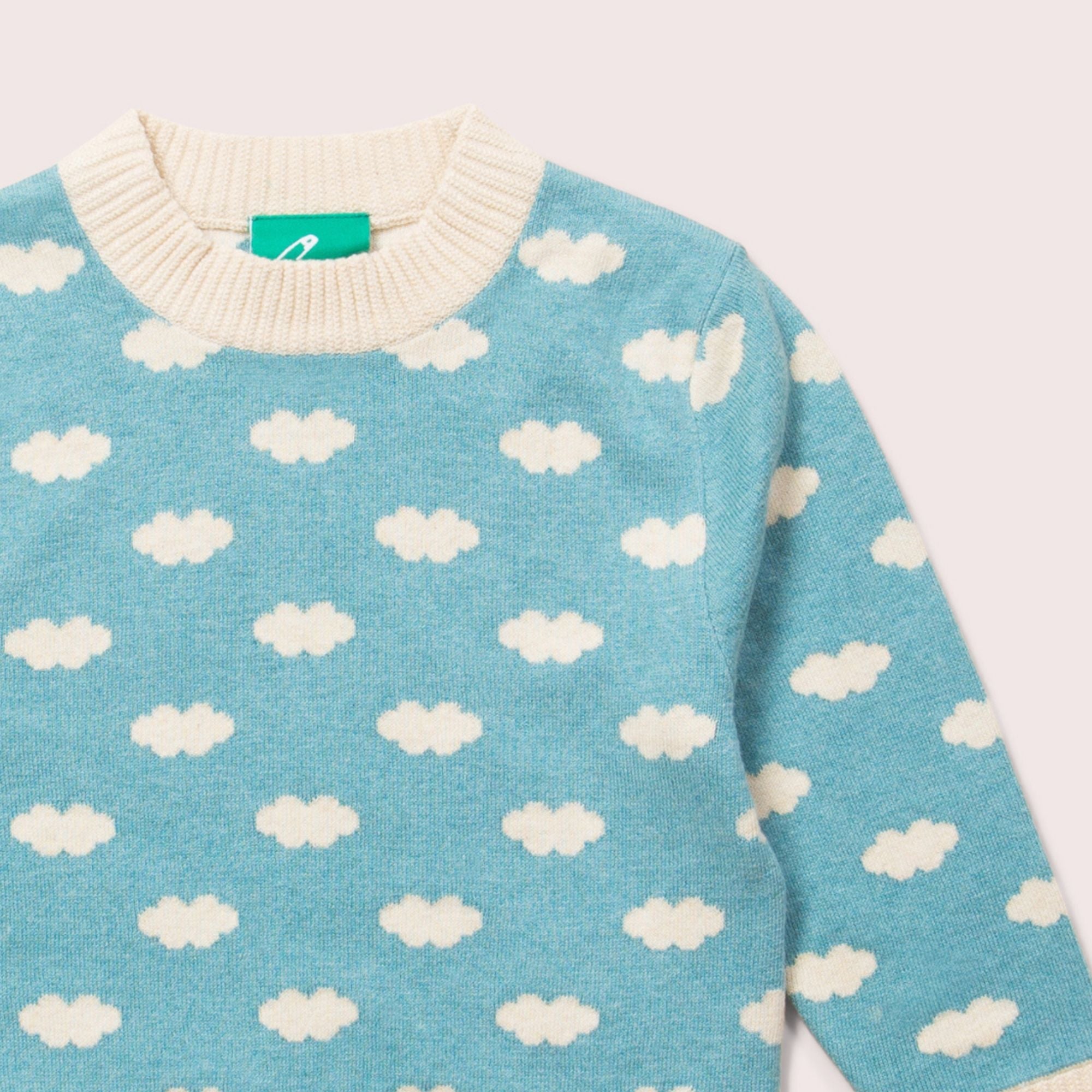 From One To Another Fluffy Cloud Knitted Jumper – Little Green - Main Image
