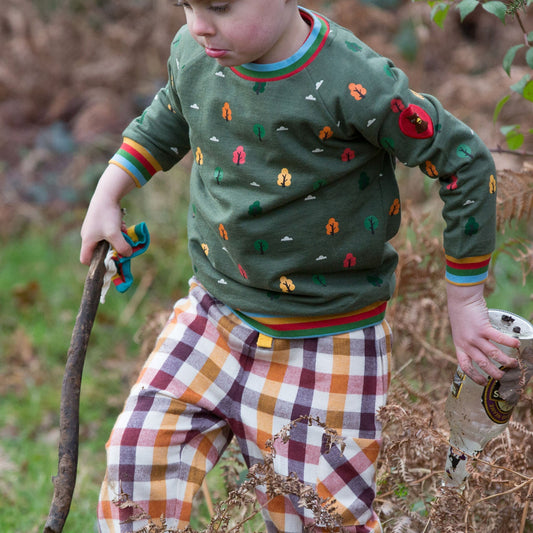 Autumn Leaves Checked Trousers