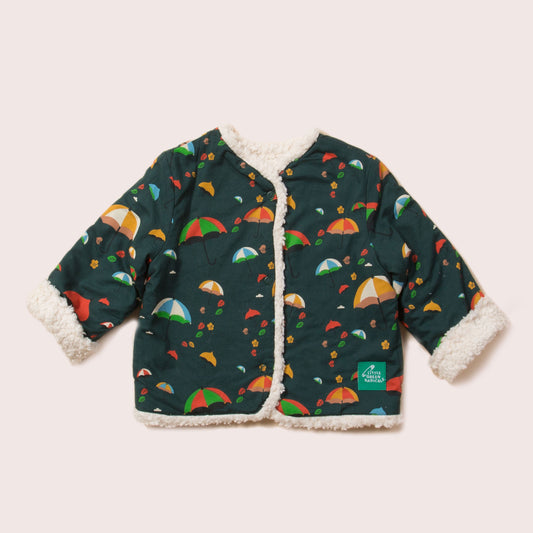 Windy Day Collarless Reversible Cosy Jacket