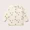 Cream Winter Trees Waffle Long Sleeve Button Top